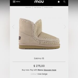 Mou Mou Eskimo 18 Boot Kid size 29 Rose Beige NEW in BOX